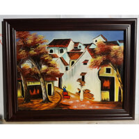 TRANH VẼ SƠN MÀI - PHỐ CỔ HÀ NỘI - PC3710