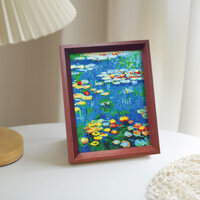 Tranh vẽ tự làm bằng kim cương, bộ sưu tập tranh nổi tiếng thế giới, giá thấp trong thời gian có hạn, nhãn dán đầy đủ khoan, trang trí bàn làm việc tại nhà, tranh hoa sen nước 2.24