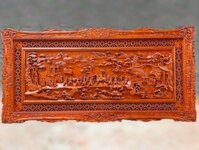 Tranh vinh quy bái tổ gỗ hương 197x97x5cm