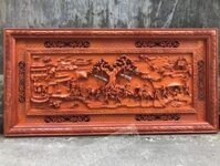 Tranh Vinh Quy Bái Tổ Gỗ Hương Đỏ Cực Đẹp
