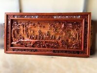Tranh vinh quy bái tổ gỗ hương ba đúc 197x97x8cm