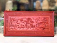 Tranh vinh quy bái tổ gỗ hương 217x107x5cm