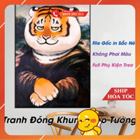 Tranh Vô Tri Monali Meo Tấu Hài Có Khung Treo Tường