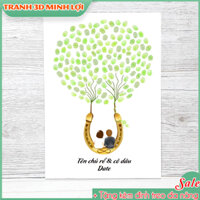 Tranh Wedding Tree In Dấu Vân Tay Chất Liệu Canvas Cho Các Cặp Đôi Trong Ngày Cưới [LƯU Ý KHÔNG TẶNG KÈM MÀU] TVT03
