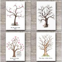 Tranh Wedding Tree In Dấu Vân Tay - Finger Print Tree - Chất Liệu Canvas Trong Ngày Cưới [TẶNG KÈM 4 MÀU NGẪU NHIÊN]