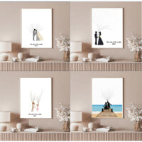 Tranh Wedding Tree In Dấu Vân Tay - Finger Print Tree - Chất Liệu Canvas Trong Ngày Cưới [TẶNG KÈM 4 MÀU NGẪU NHIÊN]