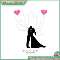 Tranh wedding tree tranh in dấu vân tay ngày cưới canvas ý nghĩa LƯU Ý KHÔNG KÈM MỰC IN TVT12