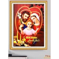 Tranh79 - 39.Tranh đính đá gia đình chúa DF537 (45x60cm ) - tự làm