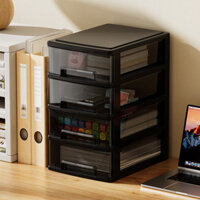 Transparent Desktop Storage Box Small Drawer Style Desk Organizer Plastic Stationery Sundries Box Mini Storage Box WOTH