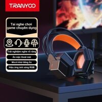 TRANYOO Tai Nghe Gaming Led RGB Tranyoo T-H4 Driver 50mm Âm Thanh Nổi Micro Khử Nhiễu Đèn LED RGB