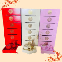 Tráp cưới hỏi vuông khay sính lễ tráp cưới mâm quả cưới gỗ sơn mài trang trí đám cưới nhiều màu sắc kích cỡ