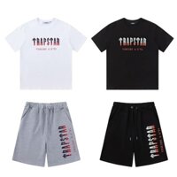 Trapstar gradient color letter sports quick-drying short-sleeved shorts unisex