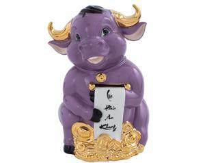 Trâu Hạnh Phúc 9.5cm - Trang trí vàng 24k