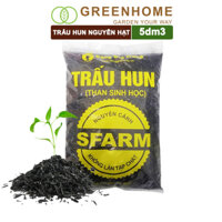 Trấu hun nguyên cánh Sfarm, bao 5dm3, không lẫn tạp chất. dùng trồng thuỷ canh, rau mầm, ươm cây con Greenhome