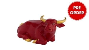 Trâu Hưởng Lộc 28cm - Trang trí vàng 24k