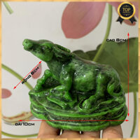 [Trâu phong thủy] Tượng linh vật phong thủy con Trâu trang trí phong thủy bàn làm việc  - Cao 8cm - Màu xanh lục bích