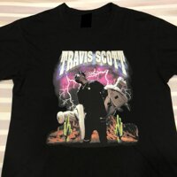 Travis Scott Rodeo Tour Tee Nữ Tay Ngắn Đen Nam Áo Thun S662