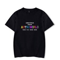 Travis Scotts ASTROWORWORLD Nam Nữ Áo Thun Cotton Unisex Áo Sơ Mi Tay Ngắn Plus Size XXS-4XL 789A