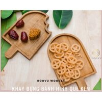 (Tray wood icecreams) Khay gỗ trang trí hình que kem, đựng bánh, đựng hạt an toàn thực phẩm 15cm*25cm