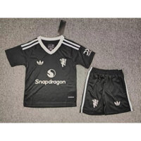 [Trẻ em] 2024-25 Áo thủ môn Manchester United + quần short Bộ đồ thể thao bóng đá thông thường