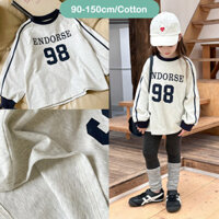 Trẻ em 230g Cotton Sợi Đôi Chữ Đáy Áo Sơ Mi Trẻ Em Phong Cách Bóng Rổ Áo Thun Dài Tay