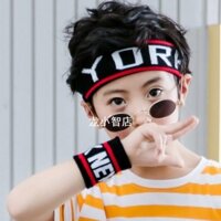 Trẻ Em Băng Đô Phiên Bản Hàn Quốc Dạo Phố Khiêu Vũ Hip Hop Hiệu Suất Hợp Thời Trang Bé Trai Bé Gái Băng Đô Sinh Viên Dây Đeo Tay Thể Thao Dệt Kim Đầu Bộ 3-26-163