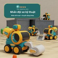 Trẻ Em Báo Chí Quán Tính Kéo Lại Xe Tay Ga Bé Trai Máy Xúc Đào Xe Mô Hình Đồ Chơi