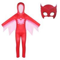 Trẻ Em Bé Gái Anime Hoạt Hình OwlettE PJ Mặt nạ In Hình Tay Dài Áo liền quần Halloween Trang Phục Hóa Trang