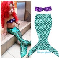 Trẻ Em Bé Gái Nàng Tiên Cá Đuôi Bikini Bộ Nơ Sáng Bóng Ống Top Và Đuôi Cá Đáy Đồ Bơi
