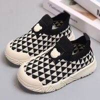 Trẻ Em Bé Trai Bé Gái Dệt Kim Giày Trẻ Em Giày Vải Slip-On Hàn Quốc Dễ Thương Thấp Đáy Mềm Chống Trơn Trượt Giày Thể Thao
