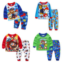 Trẻ Em Bé Trai PAW Patrol In Hình Hoạt Hình Mùa Xuân Pyjama Mùa Thu Dài Tay Áo + Quần Bộ 2 Món Quần Áo Thường Ngày Cho Bé 2-7 Tuổi