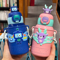 Trẻ Em Bình Giữ Nhiệt Có Ống Hút Học Sinh Inox Influencer Cốc Nước Mẫu Giáo Nam Nữ Dễ Thương Di Động Sốc @