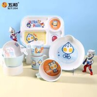 Trẻ Em Bộ Đồ Ăn Chống Bỏng Cho Bé Ăn Bát Hoạt Hình Trứng Muối Siêu Nhân Đĩa Ăn Tập Đi Thực Phẩm Bổ Sung Bát Thìa DRFE54