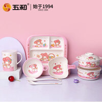 Trẻ Em Bộ Đồ Ăn Giai Điệu Bé Gái Chuyên Dụng Hoạt Hình Dễ Thương Cho Bé Thực Phẩm Bổ Sung Bát Melamine Chống bỏng Cốc Nước Đĩa Ăn
