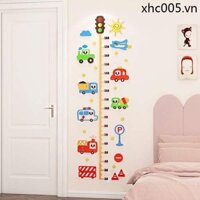 Trẻ Em Chiều Cao Dán 3d Hoạt Hình Ô Tô Đo Chiều Cao Thước Bé Trai Trang Trí Phòng Trang Trí Tường Đầu Giường Dán Tường