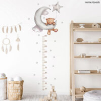 Trẻ Em Chiều Cao Miếng Dán Gấu Nhỏ Dễ Thương Mặt Trăng Bé Đo Chiều Cao Thước Dán Tường Hoạt Hình Dễ Thương Phòng Trang Trí Tường