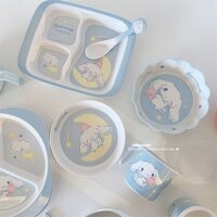 Trẻ Em Chống Sốc Dễ Thương Bát Cơm Đĩa Sanrio Quế Chó Đĩa Ăn Melamine Bát Ăn Tối Đĩa Ăn Tối