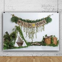 Trẻ Em Chụp Ảnh Sinh Nhật Phông Nền Rừng Hoang Dã Lều Lá Bé Trai Cây Bánh Tắm Cho Bé Phông Nền Photozone