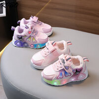 Trẻ Em Dạ Quang Giày Thể Thao Phong Cách Mới LED Bé Gái Chạy Bộ Nhấp Nháy Giày Trẻ Em