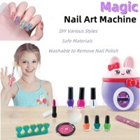 Trẻ Em DIY Máy Làm Móng Tay Đồ Chơi Bé Gái Bộ Trang Điểm In Hình Máy Làm Móng Tay An Toàn Không Độc Hại Sơn Móng Tay Có Thể Rách Dễ Dàng Tháo Rời Quà Tặng Đồ Chơi Làm Đẹp Trẻ Em