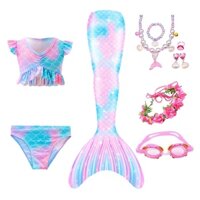 Trẻ em gái bơi nàng tiên cá đuôi nàng tiên cá trang phục cosplay lễ hội nàng tiên cá trang phục quà sinh nhật trẻ em bộ đồ bơi mơ ước có thể thêm một màng