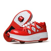 Trẻ Em Giày Heelys Bánh Xe Đôi Vô Hình Trượt Siêu Nhẹ LED Đèn Lồng Giày Thể Thao Lăn