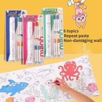 Trẻ em graffiti tranh tô màu sách tô màu phim hoạt hình giấy siêu dài học sinh tiểu học vẽ tay tranh canvas cuộn tranh