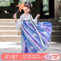 Trẻ Em Hanfu Bé Gái Siêu Cổ Tích Trang Phục Mỏng Cổ Phong Cách Mới Mùa Hè Phong Cách Trung Hoa Tay Hồng Sakura Nữ Sinh Đường Quần Áo