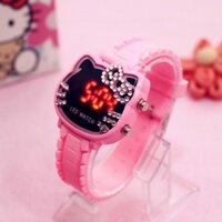 Trẻ em Hello Kitty Led Hoạt hình Đồng hồ Silicone Strap Girls Watch