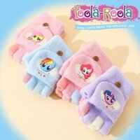 Trẻ Em Hoạt Hình Găng Tay Dệt Kim My Little Pony Flip Găng Tay Cao Cấp Phong Cách Công Chúa Nửa Ngón Tay Lộn Giữ Ấm Lạnh Bảo Vệ 5-12y