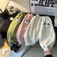 Trẻ Em Hoạt Hình Mùa Đông Gấu Trúc Dày Sang Trọng Giữ Nhiệt Bloomer Quần Bé Trai & Bé Gái Thường Ngày Ngoài Trời Mồ Hôi 0-6 Tuổi