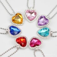 Trẻ em ma thuật pha lê trang sức đá quý Vòng cổ kim cương băng giá công chúa tình yêu Sophia Mặt dây chuyền Áo len
