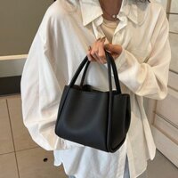 Trẻ Em Mẹ Túi Xách Nữ Cao Cấp Niche Giỏ Rau Túi Màu Trơn Xô Túi Túi Messenger Mới