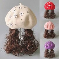 Trẻ Em Mũ Nồi Bé Gái Len Tóc Giả Nón Hình Bát Giác Họa Sĩ Mũ 1-2 Thu Đông Cho Bé Thời Trang Mũ Nồi Mũ 3